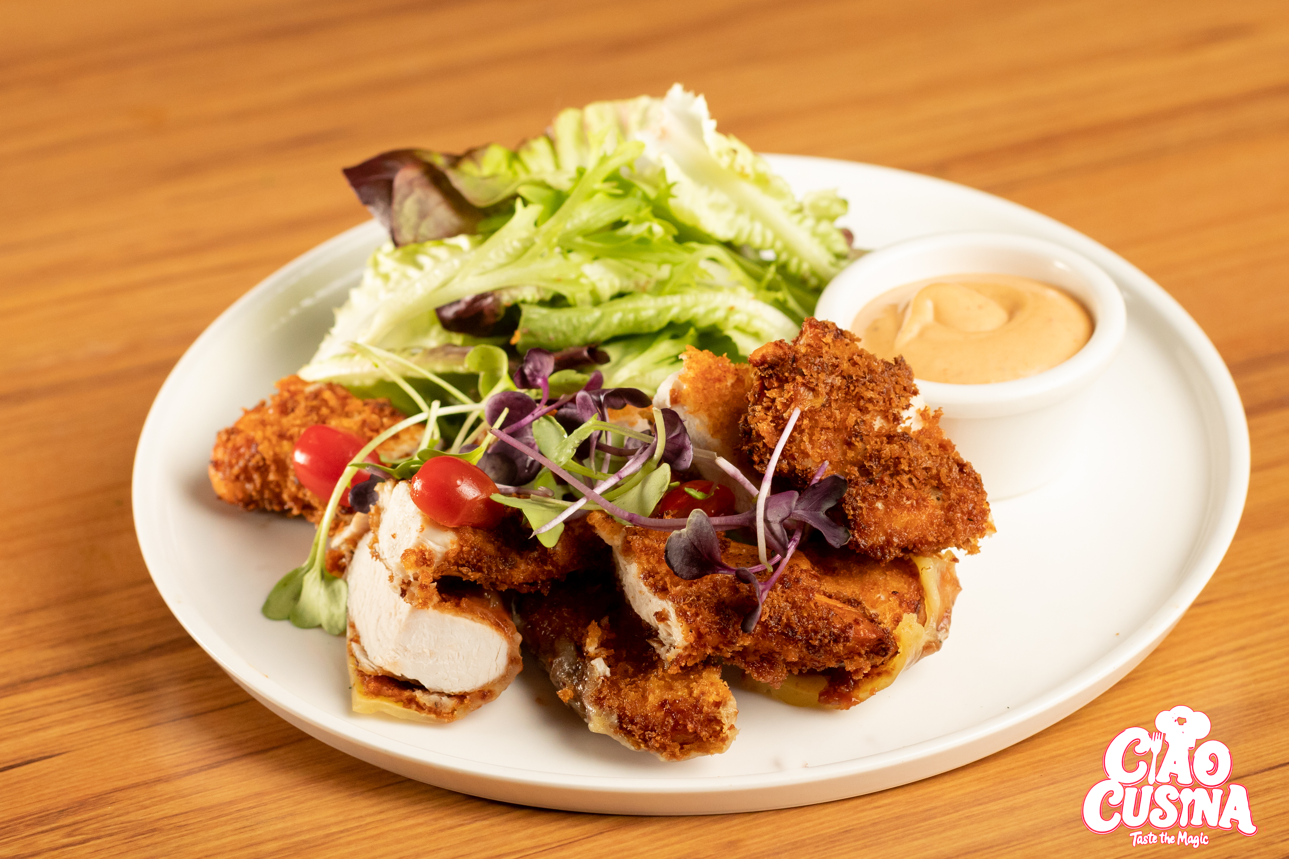 Fried Chicken with Salad 